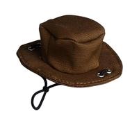 DuskHaven 1:12 Scale Cowboy Hat Chapeau Décoratif Dress Up Small Cap Model Dol Doll Props Action Chapeau CHAPE MINIATURE COUPLE pour LES ACCS, Brun