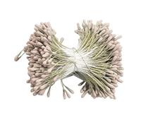 DuskHaven 1 Paquet de Pistil D'étamine de Fleur Artificielle Mate à Double Tête, Gris