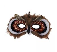 DuskHaven 2 Masques Hibou pour Enfants, Demi-visage Décoratif, Couvre-chef, Masque Animal pour Filles et Garçons.