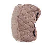 DuskHaven 2 Pièces Genouillères Hiver Genoux Jambières Épaisses Polyester Doublure Chaude Ajustables Convient Sport Ski Pêche Randonnée, Marron avec Peluche