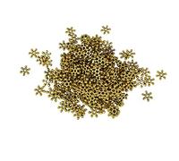 DuskHaven 200pcs Vintage Or Flower Flat Spacer Perles Jewelry Making Constatations, Or Antique
