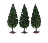 DuskHaven 3 Arbres Miniatures Vert Foncé de 10 Cm de Long, échelles Ho