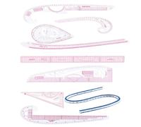 DuskHaven 3 Pièces Règle de Couture Règle Patronnage Règle Courbe Outil de Mesure pour Dessin de Vêtements Création Textile Adapté à Étudiants Designers, 9 pièces