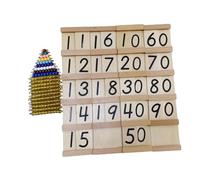 DuskHaven 4 Pièces Bloc Numérique Jouet Comptage Mathématique en Bois Tableau Cent Nombres Perles Colorées Matériel Éducatif Adapté pour Enfants
