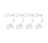 DuskHaven 4 Pièces Présentoir Figurine Support Modèle Action Base Socle Plastique Flexible Riser Holder Assemblable Convient pour Collection Exposition Jeu Fête