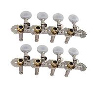 DuskHaven 4L 4R Crème Boutons Tuning Pegs Machine Heads String Set pour Mandoline, Argent
