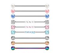 DuskHaven 9 Boucles d'oreilles Industrielles Style Haltère, Barre de Piercing Tendance