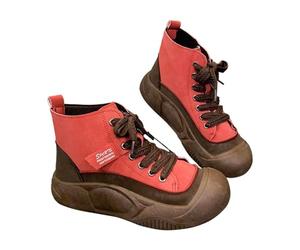DuskHaven Baskets Montantes Chaussures Décontractées Femme élégantes à Semelles épaisses Dames Bottines Chaussures de Marche pour Courir Trekking Hiver Automne, 36
