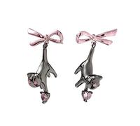 DuskHaven Boucles d'oreilles Chat Élégant avec Pendentif Cœur et Léger Mode Femme Sensation Agréable Longue Durée Adapté à Vacances Réunion
