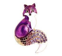 DuskHaven Broche, épingle, Broche Animalière en Alliage et Cristal, Design Rétro en Forme de Larme, Idéale pour Les Fêtes, Mariages, Banquets, Au Quotidien et C, Violet