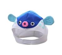 DuskHaven Chapeau de Poisson-Puffer Animal Cosplay Capuche Peluche Douce Amusante avec Bande Ajustable pour Photographie de Fête Carnaval Cadeau Famille, Bleu