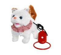 DuskHaven Chaton En Peluche électronique, Jouet Interactif et Câlin pour Les Tout-petits, Jaune Blanc