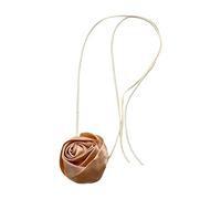 DuskHaven Collier Ras du Cou Rétro Rose Ruban Ceinture Taille Fleur Gothique Ajustable Élégant en Tissu Doux pour Femmes Adapté à Mariage Fête Scène, Rose