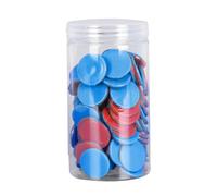 DuskHaven Compteurs Mathématiques pour Enfants, 100 Pièces, Compteurs Bicolores avec Seau de Rangement, Compteurs D'apprentissage de Puces de Bingo pour Enfants, rouge Bleu