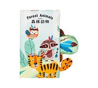 DuskHaven Crinkle Book Development Books Soft Carseat Toy Interactive Infant Touch Cloth Book Marionnette à Main Livres en Tissu pour L'activité D'annivers, Animaux de la forêt