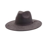 DuskHaven Élégant pour Adultes avec Bord Plat et Forme Derby En Suédine Accessoire Polyvalent pour Fête Costumée et Cadeau Adapté à Célébrations D, Gris Foncé