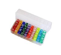 DuskHaven Ensemble de 100 Dés à 6 Faces de 14 Mm, Disponibles en 10 Couleurs, pour Les Jeux de Société et Les Leçons de Mathématiques.