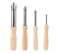 DuskHaven Ensemble de 4 Emporte-pièces pour Argile, Outils de Modelage, Emporte-pièces Circulaires En Acier Inoxydable et En Bois, Outils de Sculpture pour