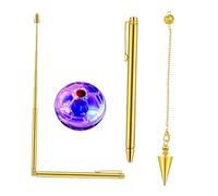 DuskHaven Ensemble de de 3 Pièces avec Pendule En Cuivre, Portable, Rétractable, avec Poignée En Laiton, Accessoire de Recherche, Convient Au, 4 pièces