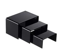 DuskHaven Ensemble de Rehausseurs en Acrylique Noir Abordable pour Vitrines à Bijoux