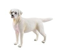 DuskHaven Figurine Animale Chien Miniature avec Détails Réalistes Jouet Éducatif pour Collection Statue Décorative Adaptée pour Enfants Collectionneurs, Labrador Blanc