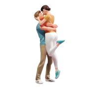 DuskHaven Figurine de Couple S'embrassant Peinte à La Main, Modèle Réaliste D'un Couple Tendre et Enlacé, Jouet Miniature, Statuette Idéale pour Voiture, Échelle 1 87
