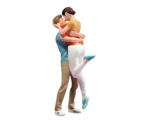 DuskHaven Figurine de Couple S'embrassant Peinte à La Main, Modèle Réaliste D'un Couple Tendre et Enlacé, Jouet Miniature, Statuette Idéale pour Voiture, Échelle 1 64