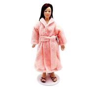 DuskHaven Figurine Féminine pour Maison de Poupée à L'échelle 1:12, Idéale pour La Décoration de La Chambre et du Salon, Pyjamas d'hiver