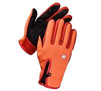 DuskHaven Gants d'hiver Imperméables Gants Thermiques Gants Écran Gants Cyclisme avec Doublure en Velours Polyester Ajustables avec Fermeture Éclair
