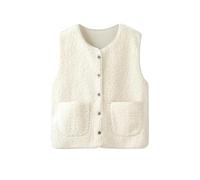 DuskHaven Gilet Polaire pour Femme Confortable avec Poches, Moderne, Doux, sans Manches pour L'automne, Beige