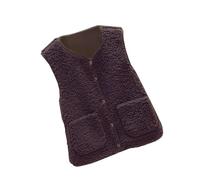 DuskHaven Gilet Polaire pour Femme Confortable avec Poches, Moderne, Doux, sans Manches pour L'automne, CafÉ