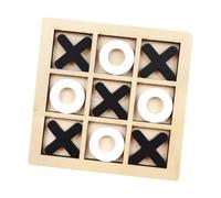 DuskHaven Jeu de Société Toe Board Noughts And Crosses Xoxo Jeu D'échecs XO Jouet de Table pour Enfants, noir et blanc