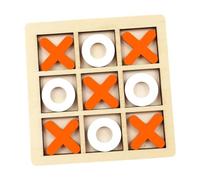 DuskHaven Jeu de Société Toe Board Noughts And Crosses Xoxo Jeu D'échecs XO Jouet de Table pour Enfants, Orange et blanc