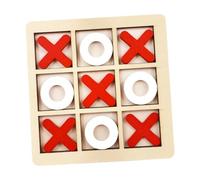 DuskHaven Jeu de Société Toe Board Noughts And Crosses Xoxo Jeu D'échecs XO Jouet de Table pour Enfants, rouge et blanc