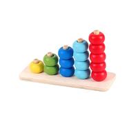DuskHaven Jeu de Tri et D'empilage en Bois par Couleur, Jouet Sensoriel pour Enfants de 1 à 3 Ans (garçons et Filles).