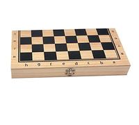 DuskHaven Jeu d'Échecs International Plateau Bois Pliable Rangement Portable Jeu Traditionnel Jouet Développe l'Intelligence Convient Cadeau Collection