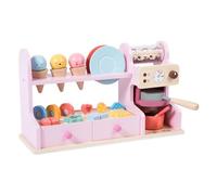 DuskHaven Jouet de Crème Glacée en Bois 3 en 1, Compteur de Crème Glacée, Cadeau d'anniversaire, Nourriture Développe Les Compétences Sociales, Ensemble de, Rose