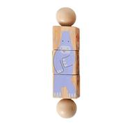 DuskHaven Jouet Puzzle Rotatif Enfant Jeu D'Initiation Bois Puzzle Bloc Construction Motricité Fine Exploration Objets Sécurité Adapté pour Utilisation, Style C