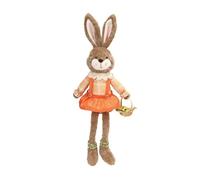 DuskHaven Lapin de Pâques, Figurine Réaliste de 59 Cm avec de Longues Jambes, Idéale pour Décorer Un Bureau, Une Cuisine Ou Un Autre Endroit, Orange