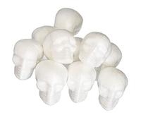 DuskHaven Lot de 10 Boules de Mousse Blanche en Forme de Tête de Mort pour Décorations d'halloween.