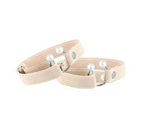 DuskHaven Lot de 2 Brides de Chaussures Ajustables pour Femmes, En Nylon élastique Antidérapant avec Boucle, Convenant Aux Sandales, et Mocassins. Offre, Beige