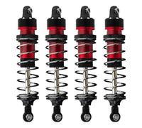 DuskHaven Lot de 4 Amortisseurs Robustes et Compatibles pour Voitures RC, Pièces de Rechange et D'amélioration En Alliage D'aluminium, Accessoires pour, Rouge