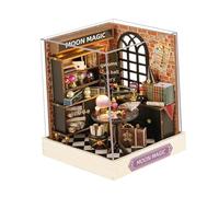 DuskHaven Maison de Poupée Miniature 3D En Bois, Puzzle Artisanal Fait à La Main, Led Intégrée pour Cadeau D'anniversaire, Ami, Enfants, Adultes, Famille, Lune
