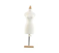 DuskHaven Mannequin Miniature Display Vêtement Poupée Torse Dressmaker Base Bois PP Structure Résistante pour Couture Exposition et Décoration Micro Maison, Socle carré de 46 cm