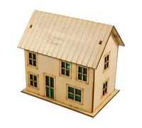 DuskHaven Maquette de Maison Miniature à L'échelle 1/60 Ou 1/64, en Bois, à Construire Soi-même, Non Peinte et Faite Main. Décoration de Collection, Convien, Style D