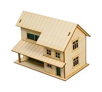 DuskHaven Maquette de Maison Miniature à L'échelle 1/60 Ou 1/64, en Bois, à Construire Soi-même, Non Peinte et Faite Main. Décoration de Collection, Convien, Style A