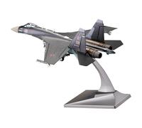 DuskHaven Modèle d'avion échelle 1:72, Modèle de Chasseur en Alliage Moulé sous Pression, Jouets Miniatures Souvenirs, Chasseur en Métal avec Présentoir Pou, Gris