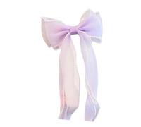 DuskHaven Nœud Papillon Princesse avec Long Ruban, Pince, Accessoire Nœud Papillon pour Enfants de Perles, élégant, Convient Aux Filles, Aux Femmes, Aux Fê, Violet