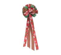 DuskHaven Nœud Sapin de Noël Topper Ornement Arbre Fête Décoration Polyester Résistant Convient pour Bureau Salon Chambre École Cadeau Nouvel an Maison, Vague Rouge 30cmx86cm