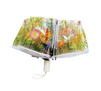 DuskHaven Parapluie Coréen Transparent, Pliable, Coupe-Vent et Léger, d'un Dôme et de Fleurs - Idéal comme Accessoire Photo pour Les Filles et Les, Manuel